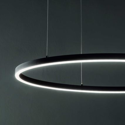 Ideal Lux - LED Hämardatav lühter ORACLE SLIM LED/40W/230V 4000K d. 70 cm CRI 90 must