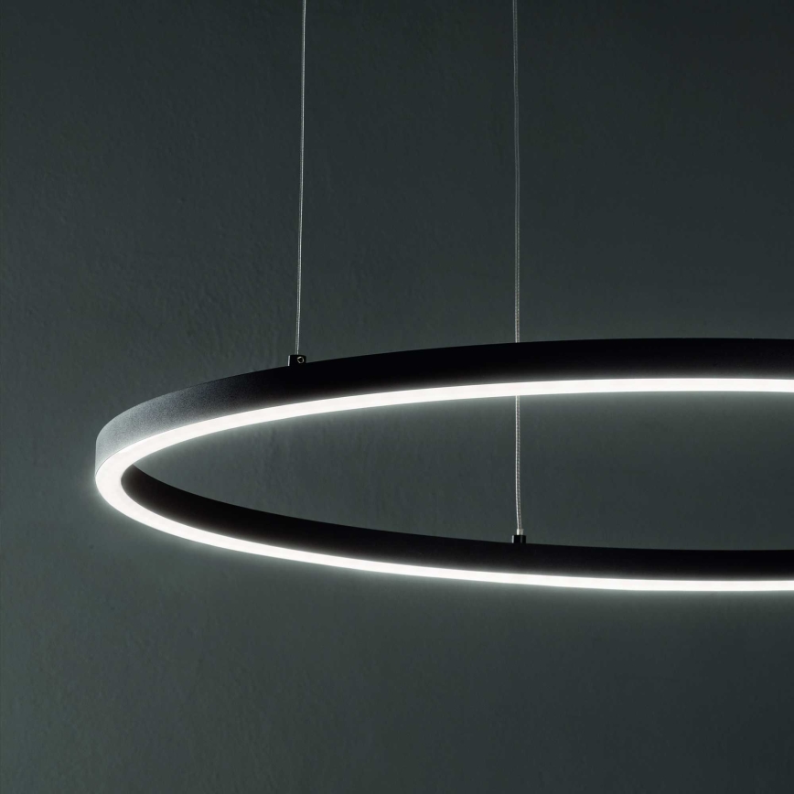 Ideal Lux - LED Hämardatav lühter ORACLE SLIM LED/40W/230V 4000K d. 70 cm CRI 90 must