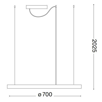 Ideal Lux - LED Hämardatav lühter ORACLE SLIM LED/40W/230V 4000K d. 70 cm CRI 90 must