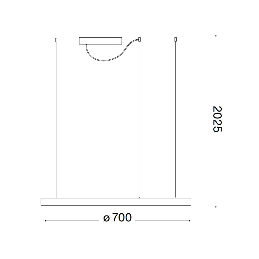 Ideal Lux - LED Hämardatav lühter ORACLE SLIM LED/40W/230V 4000K d. 70 cm CRI 90 must