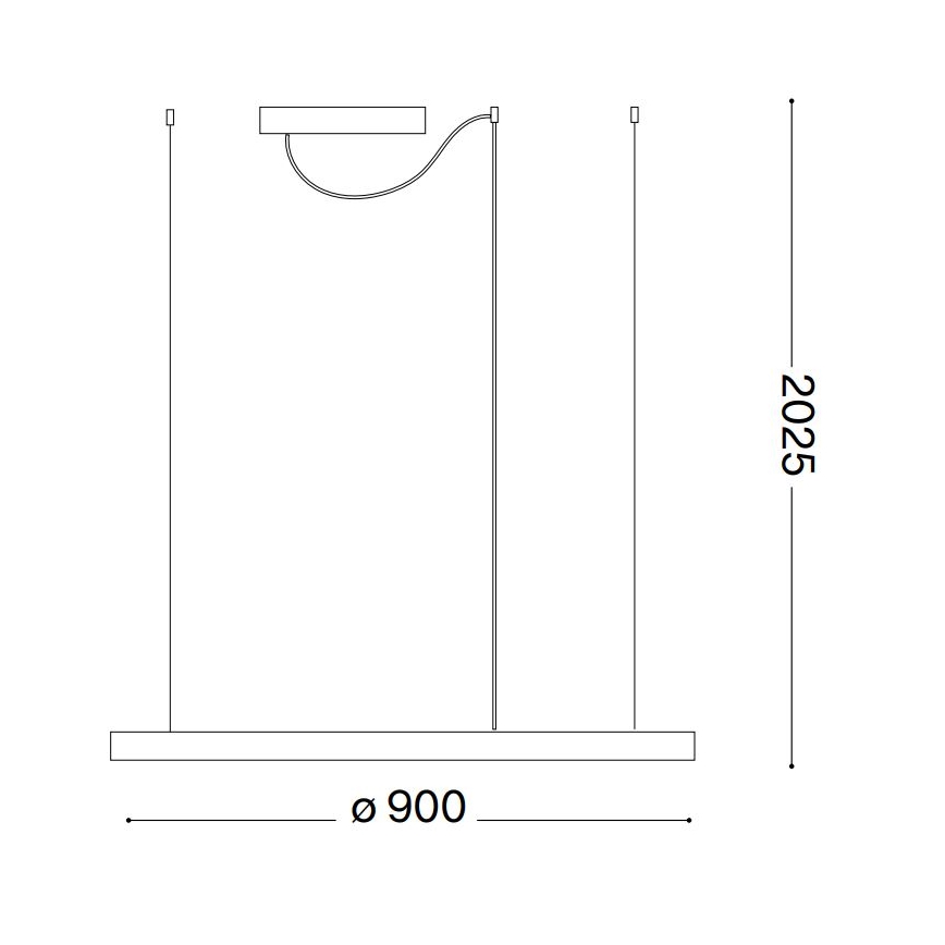 Ideal Lux - LED Hämardatav lühter ORACLE SLIM LED/42W/230V 4000K d. 90 cm CRI 90 valge