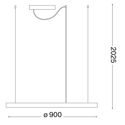 Ideal Lux - LED Hämardatav lühter ORACLE SLIM LED/42W/230V 4000K d. 90 cm CRI 90 valge