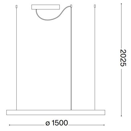 Ideal Lux - LED Hämardatav lühter ORACLE SLIM LED/83W/230V 4000K d. 150 cm CRI 90 must