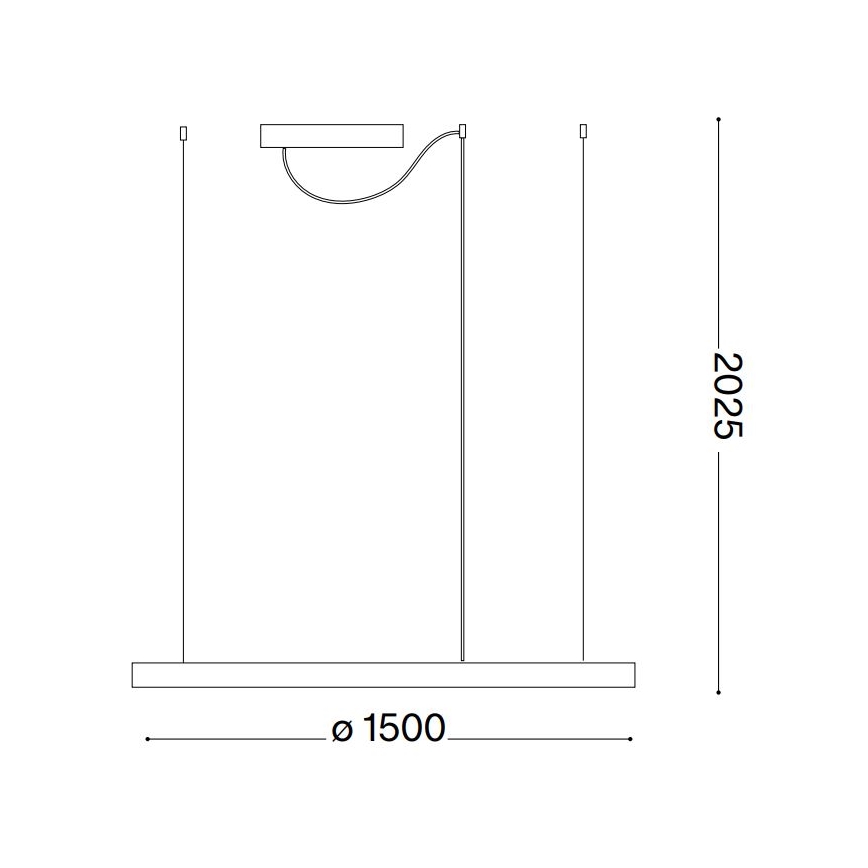 Ideal Lux - LED Hämardatav lühter ORACLE SLIM LED/83W/230V 4000K d. 150 cm CRI 90 must