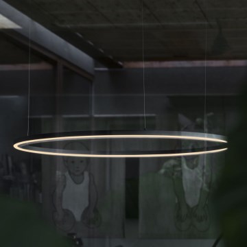 Ideal Lux - LED Hämardatav lühter ORACLE SLIM LED/28W/230V 4000K d. 50 cm CRI 90 must