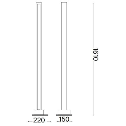 Ideal Lux - LED Hämardatav põrandalamp CRAFT LED/26W/230V CRI 90 pöök