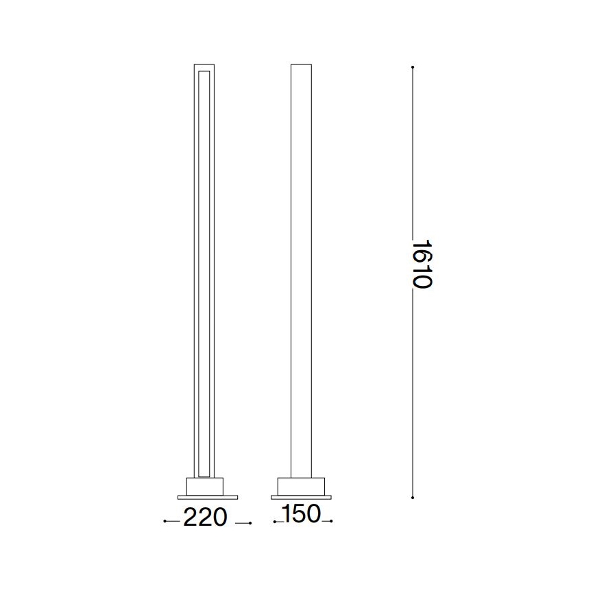 Ideal Lux - LED Hämardatav põrandalamp CRAFT LED/26W/230V CRI 90 pöök