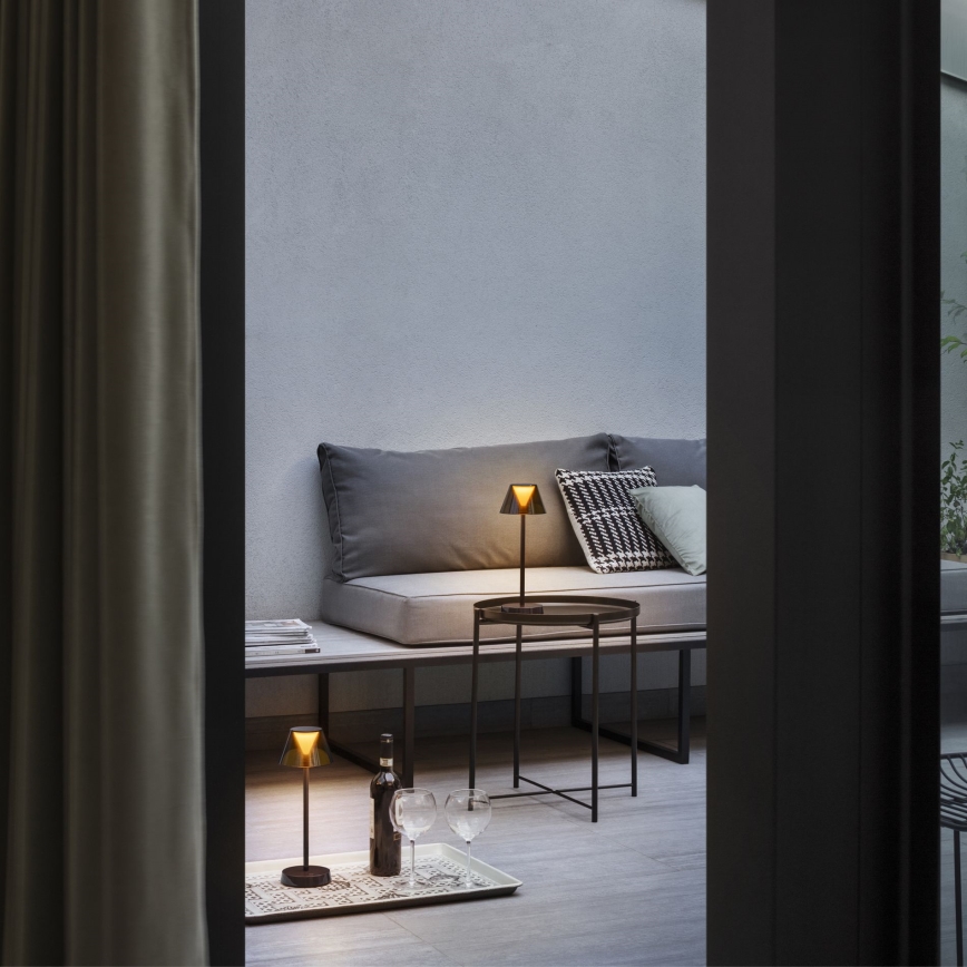 Ideal Lux - LED Hämardatav puutetundlik lamp LOLITA LED/2,8W/5V 2200 mAh IP54 pruun