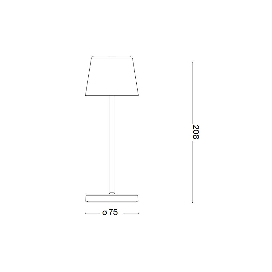 Ideal Lux - LED Hämardatav puutetundlik väli laualamp CUTE LED/2,5W/3,7V USB 2200-2700K IP65 must