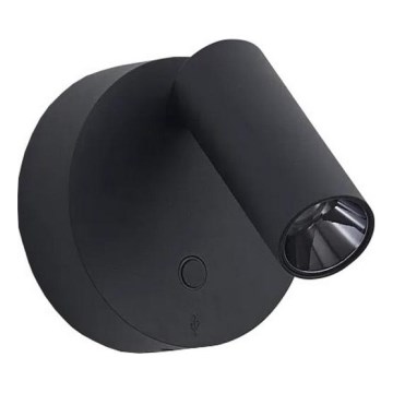 Ideal Lux - LED hämardatav puutetundlik seinapunktvalgusti ELF LED/3W/230V CRI 95 must