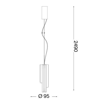 Ideal Lux - LED-hämardatav traadkaabliga rippvalgusti DORICA 3xLED/9W/230V CRI 90 läbimõõt 9,5 cm must