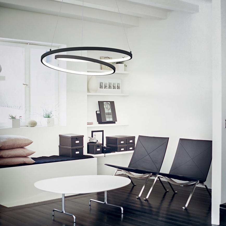 Ideal Lux - LED-hämardatav kaabliga rippvalgusti OZ LED/48W/230V läbimõõt 60 cm CRI 90 must