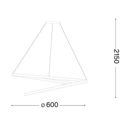 Ideal Lux - LED-hämardatav kaabliga rippvalgusti OZ LED/48W/230V läbimõõt 60 cm CRI 90 must