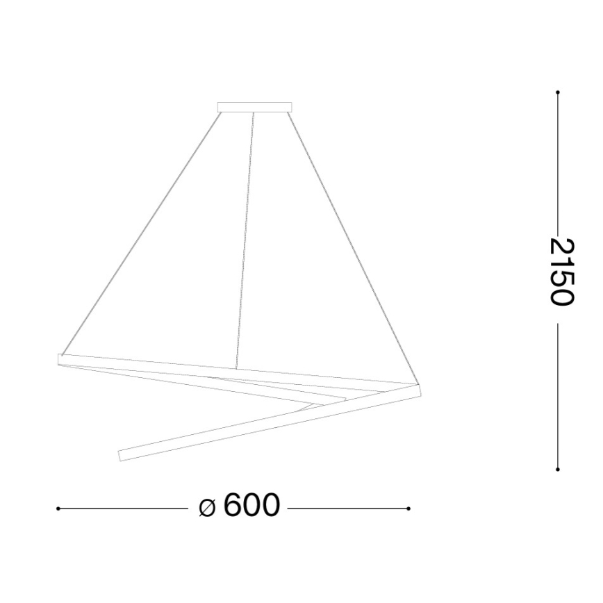 Ideal Lux - LED-hämardatav kaabliga rippvalgusti OZ LED/48W/230V läbimõõt 60 cm CRI 90 must