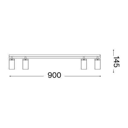 Ideal Lux - LED Kohtvalgusti PROFILO 4xGU10/7W/230V CRI 90 must