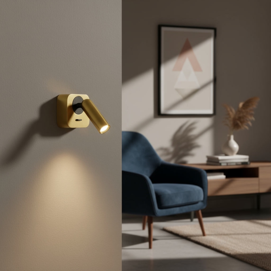 Ideal Lux - LED Kohtvalgusti seinale BEAN LED/3W/230V CRI 90 kuldne