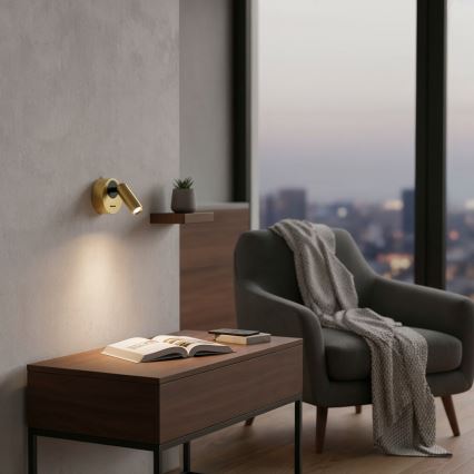 Ideal Lux - LED Kohtvalgusti seinale BEAN LED/3W/230V CRI 90 messing