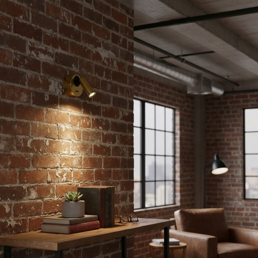 Ideal Lux - LED Kohtvalgusti seinale BEAN LED/3W/230V CRI 90 messing