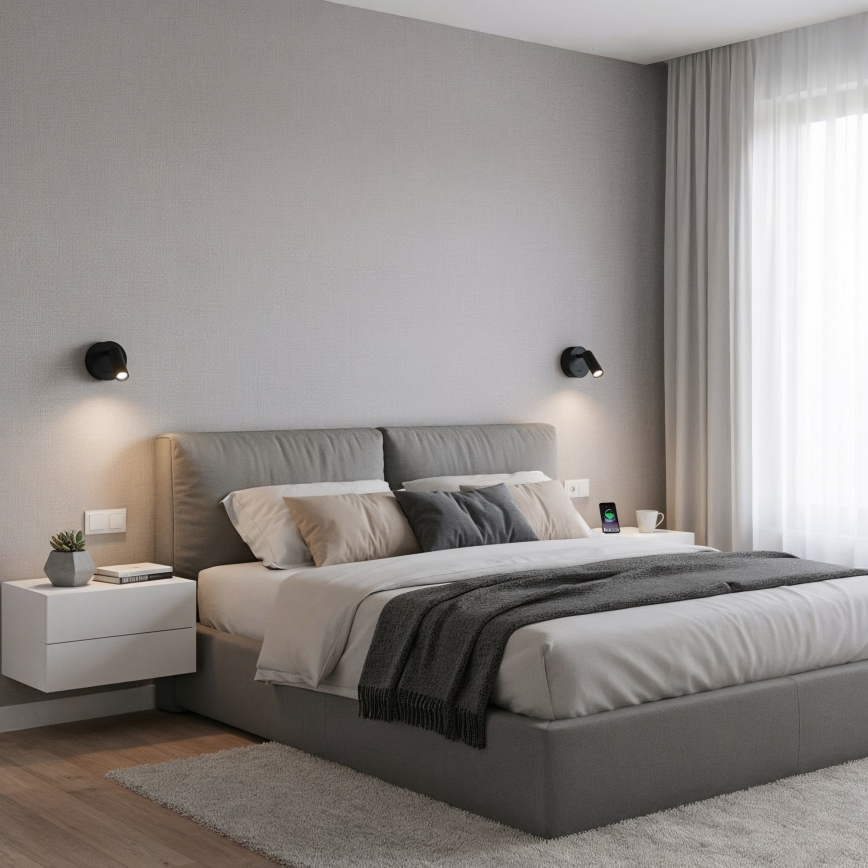 Ideal Lux - LED Kohtvalgusti seinale BEAN LED/3W/230V CRI 90 must