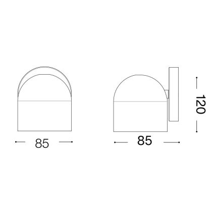 Ideal Lux - LED Kohtvalgusti seinale DODO 1xGX53/9W/230V must