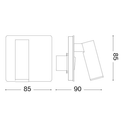 Ideal Lux - LED Kohtvalgusti seinale LITE LED/3W/230V CRI 90 messing