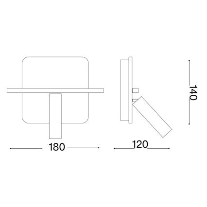 Ideal Lux - LED Kohtvalgusti seinale PIANO LED/11,5W/230V USB must