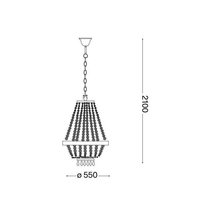 Ideal Lux - LED Kristall-lühter CAESAR 12xG9/3W/230V d. 55 cm läikiv kroom