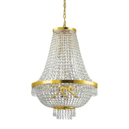 Ideal Lux - LED Kristall-lühter CAESAR 12xG9/3W/230V d. 55 cm kuldne