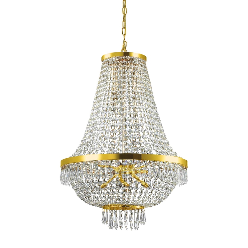 Ideal Lux - LED Kristall-lühter CAESAR 12xG9/3W/230V d. 55 cm kuldne