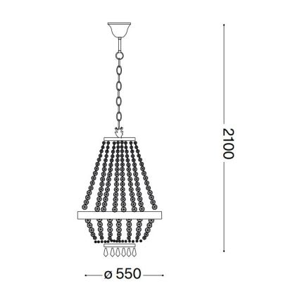Ideal Lux - LED Kristall-lühter CAESAR 12xG9/3W/230V d. 55 cm kuldne