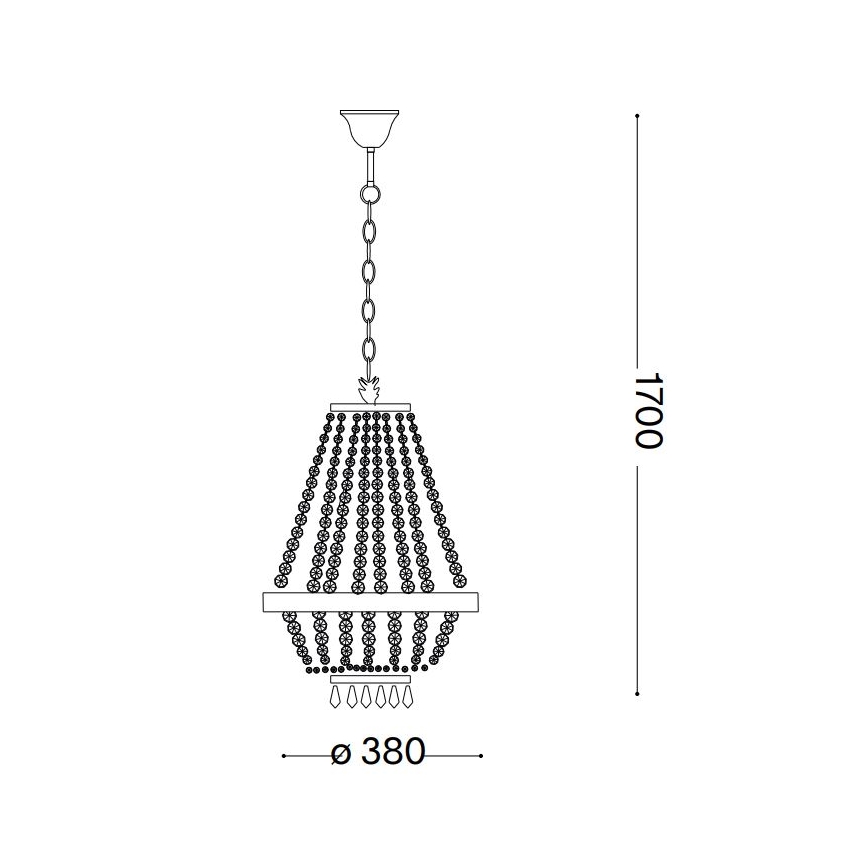 Ideal Lux - LED Kristall-lühter CAESAR 6xG9/3W/230V d. 38 cm kuldne