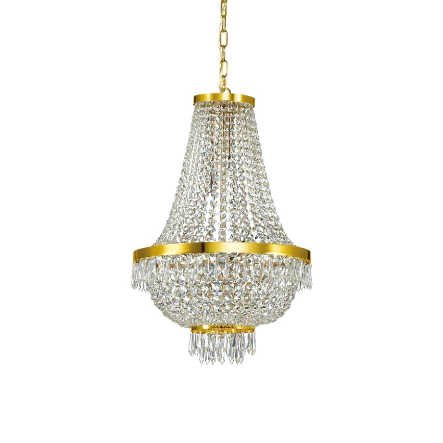 Ideal Lux - LED Kristall-lühter CAESAR 9xG9/3W/230V d. 45 cm kuldne