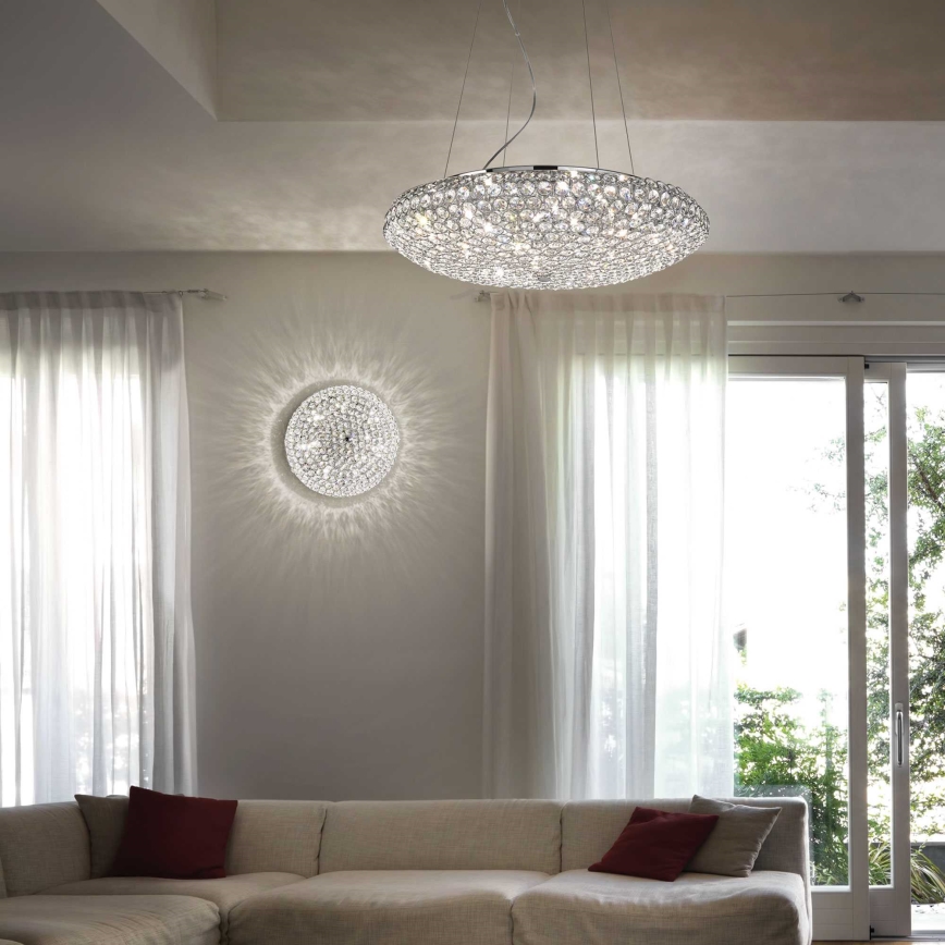 Ideal Lux - LED Kristall-lühter KING 12xG9/3W/230V d. 65 cm läikiv kroom