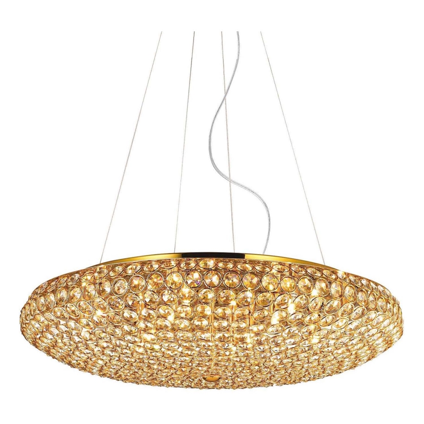 Ideal Lux - LED Kristall-lühter KING 12xG9/3W/230V d. 65 cm kuldne