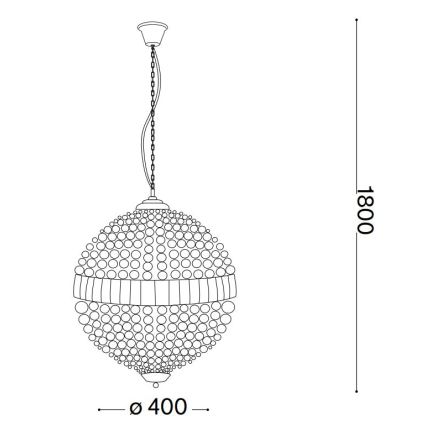 Ideal Lux - LED Kristall-lühter LUXOR 6xG9/3W/230V d. 40 cm läbipaistev
