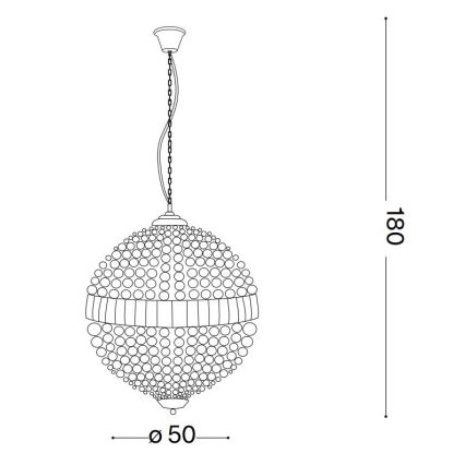 Ideal Lux - LED Kristall-lühter LUXOR 8xG9/3W/230V d. 50 cm läbipaistev