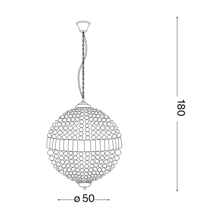 Ideal Lux - LED Kristall-lühter LUXOR 8xG9/3W/230V d. 50 cm läbipaistev