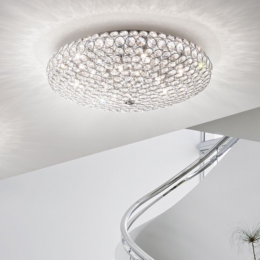 Ideal Lux - LED Kristallist laevalgusti KING 9xG9/3W/230V d. 53,5 cm läikiv kroom