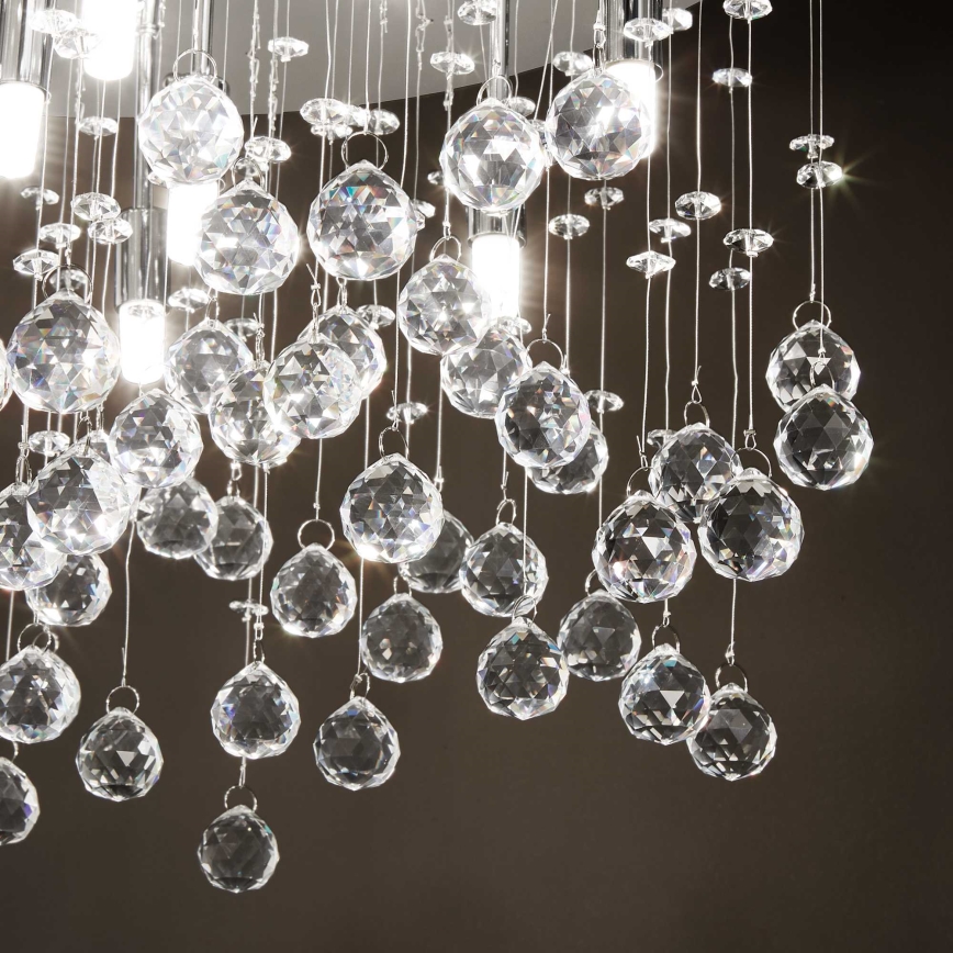 Ideal Lux - LED Kristallist laevalgusti MOONLIGHT 12xG9/3W/230V d. 60 cm läikiv kroom