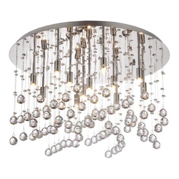 Ideal Lux - LED Kristallist laevalgusti MOONLIGHT 12xG9/3W/230V d. 60 cm läikiv kroom