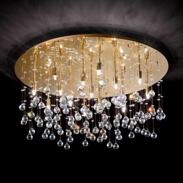 Ideal Lux - LED Kristallist laevalgusti MOONLIGHT 15xG9/3W/230V d. 80 cm kuldne