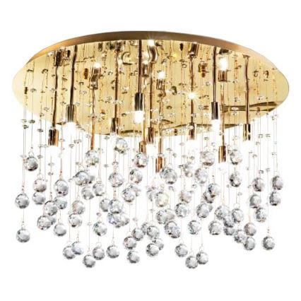 Ideal Lux - LED Kristallist laevalgusti MOONLIGHT 15xG9/3W/230V d. 80 cm kuldne
