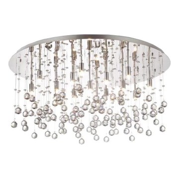 Ideal Lux - LED Kristallist laevalgusti MOONLIGHT 15xG9/3W/230V d. 80 cm läikiv kroom