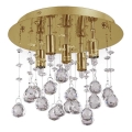 Ideal Lux - LED Kristallist laevalgusti MOONLIGHT 5xG9/3W/230V d. 26 cm kuldne