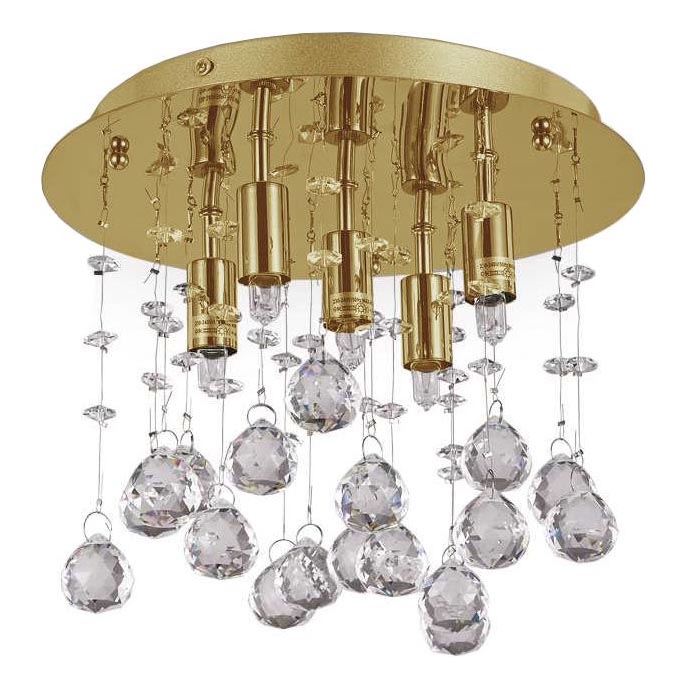 Ideal Lux - LED Kristallist laevalgusti MOONLIGHT 5xG9/3W/230V d. 26 cm kuldne