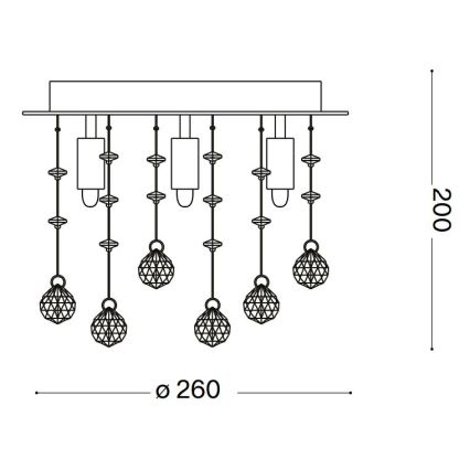 Ideal Lux - LED Kristallist laevalgusti MOONLIGHT 5xG9/3W/230V d. 26 cm kuldne