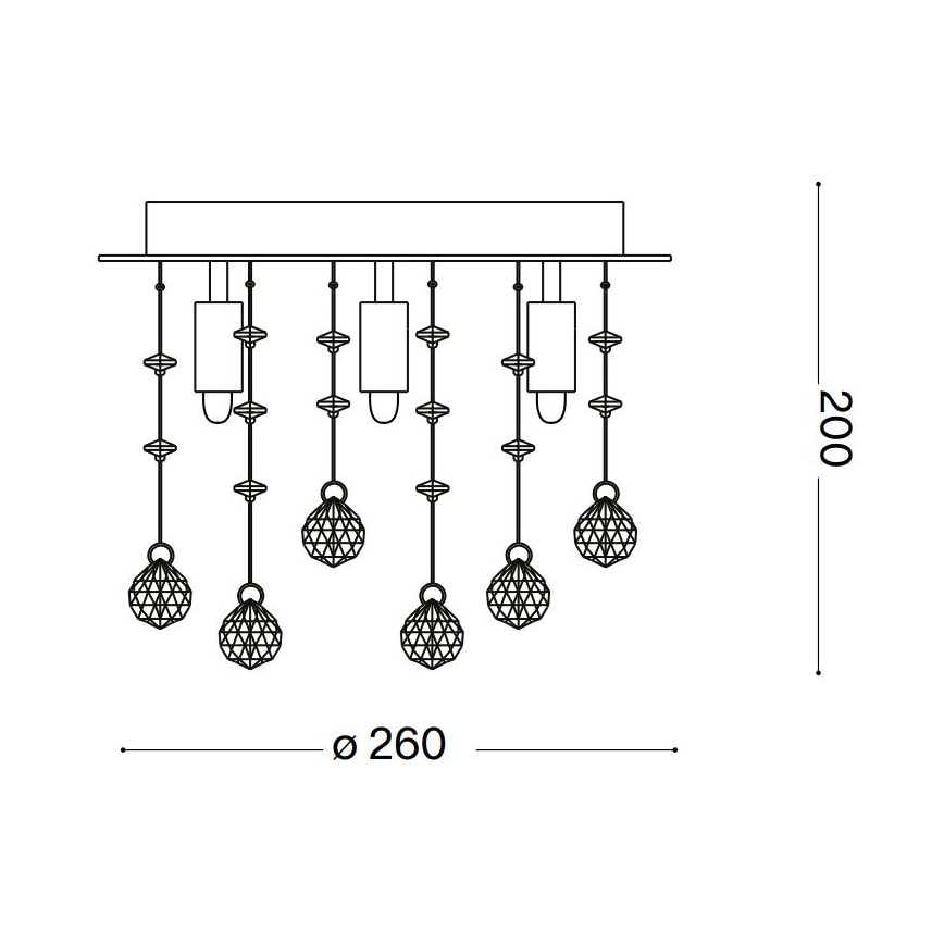 Ideal Lux - LED Kristallist laevalgusti MOONLIGHT 5xG9/3W/230V d. 26 cm kuldne