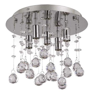 Ideal Lux - LED Kristallist laevalgusti MOONLIGHT 5xG9/3W/230V d. 26 cm läikiv kroom