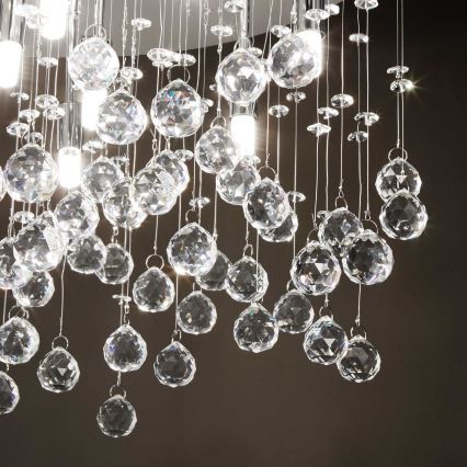 Ideal Lux - LED Kristallist laevalgusti MOONLIGHT 5xG9/3W/230V d. 26 cm läikiv kroom