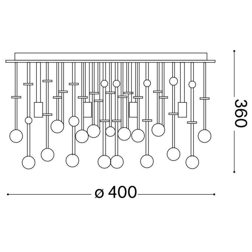 Ideal Lux - LED Kristallist laevalgusti MOONLIGHT 8xG9/3W/230V d. 40 cm läikiv kroom